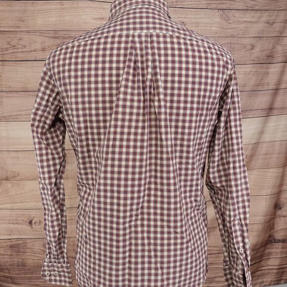 ROUNDTREE & YORKE TRIM FIT LONG SLEEVE BUTTON DOWN SHIRT MENS SIZE M MEDIUM - Picture 4 of 6